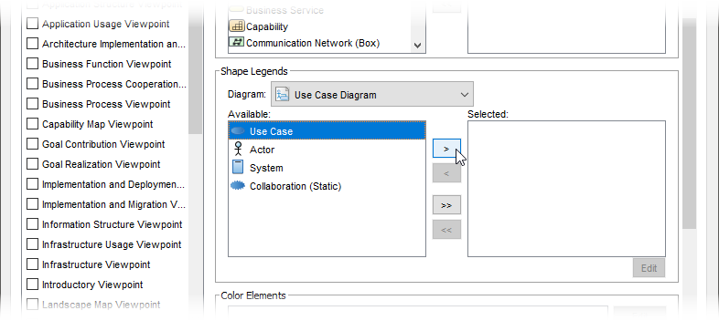 Configure shape legend