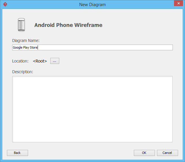 Naming Android wireframe