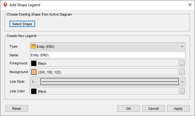 Add shape legend window