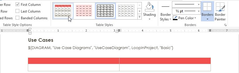 Create table