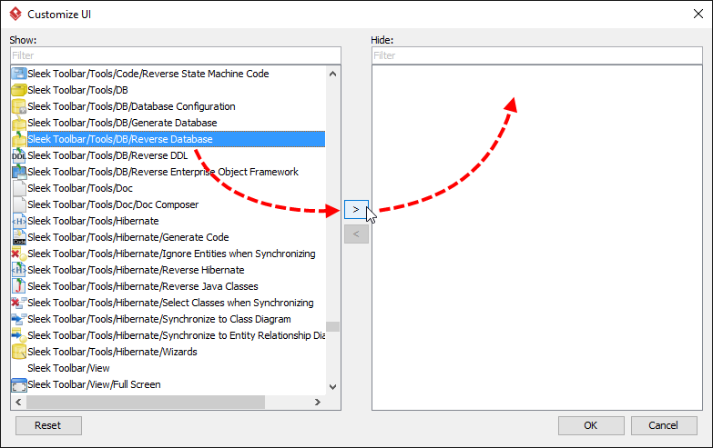 Hide the feature: Reverse DB