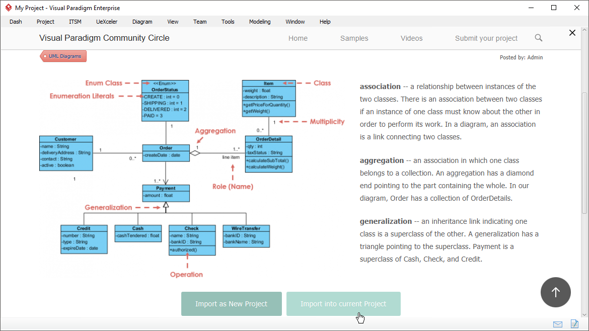 Importing diagram into Visual Paradigm