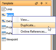 Duplicate template