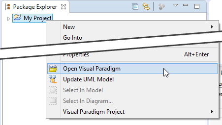 Opening Visual Paradigm from Eclipse