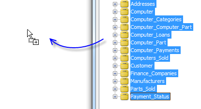 Drag entity models to ERD model