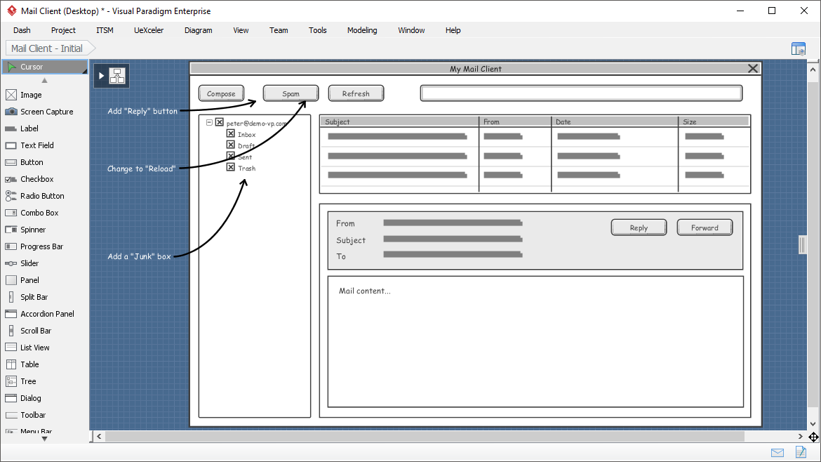 A range of wireframe tools for different devices