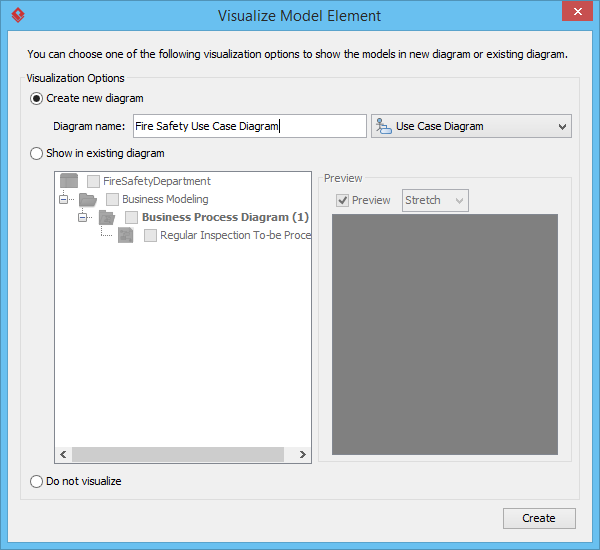 Visualize model element