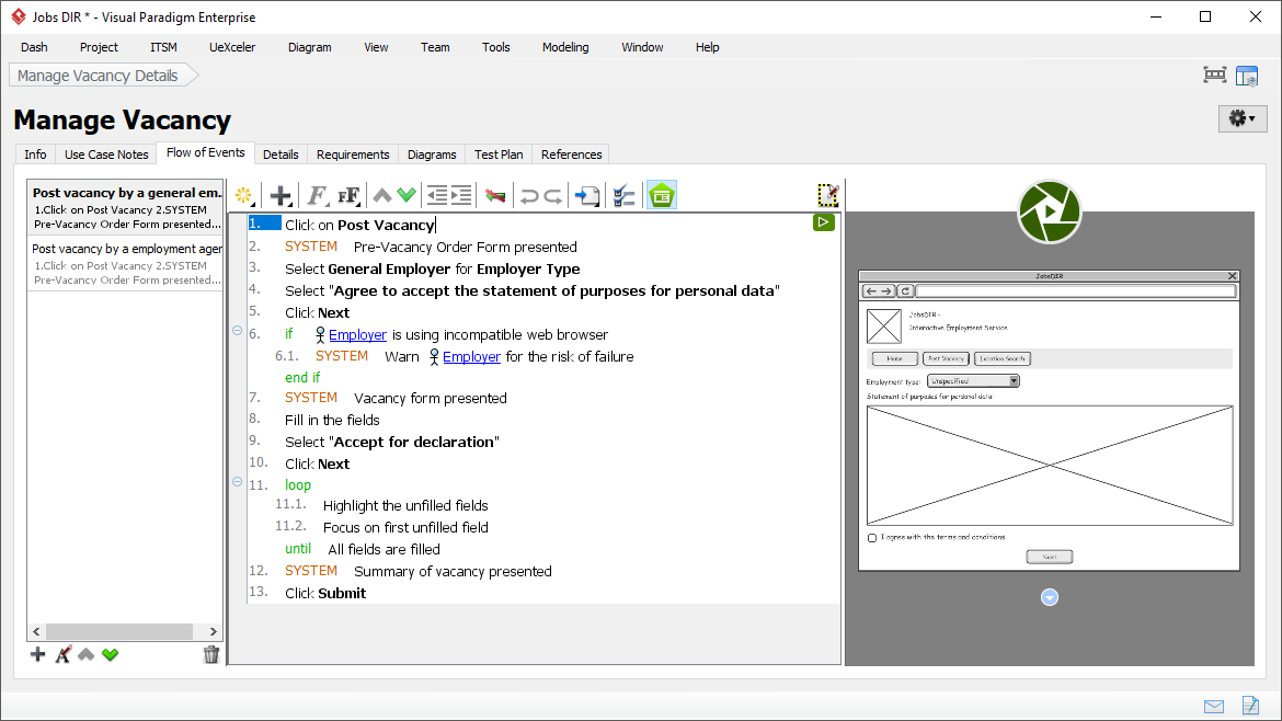 Using Wireframe in Use Case