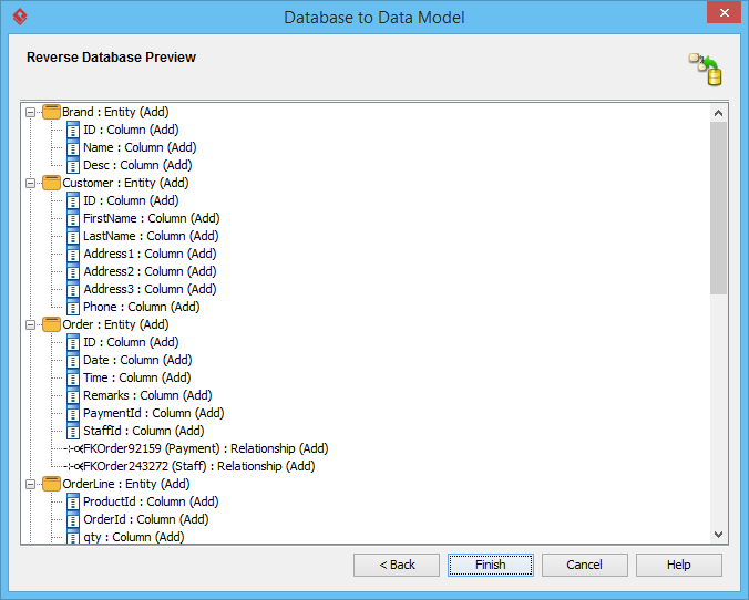 Preview tables to reverse