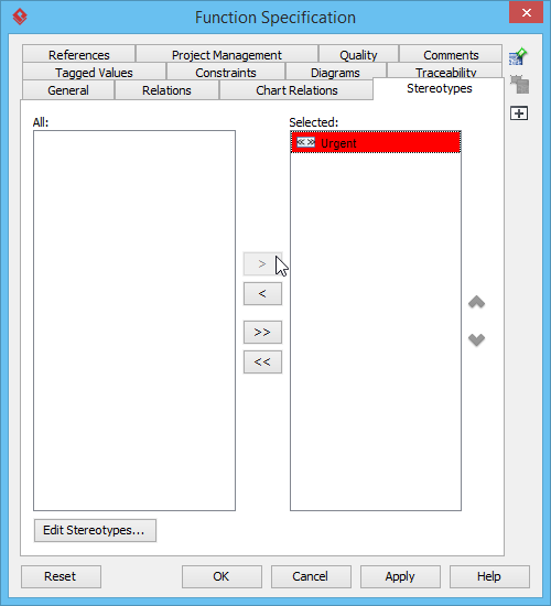 Add stereotype to EPC function