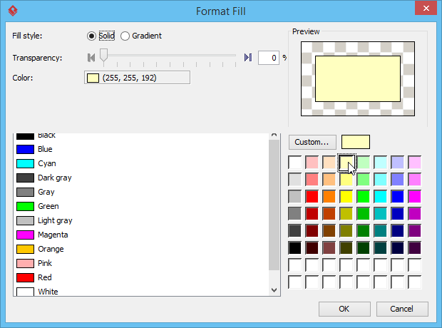 Selecting a color