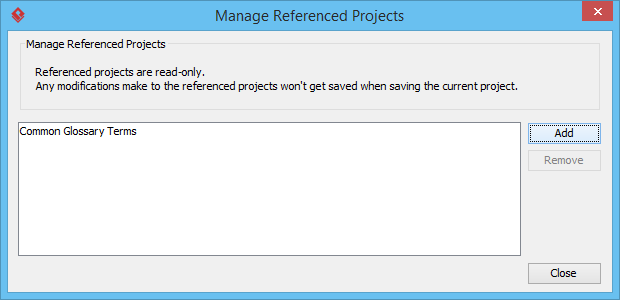 Manage referenced projects