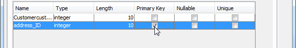 Specify column as primary key