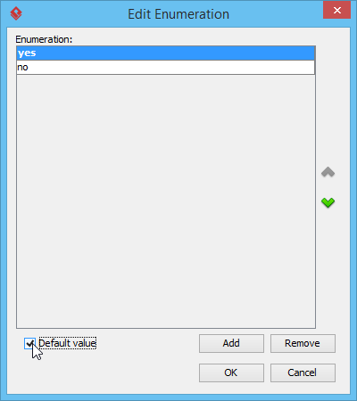 Select default value for enumeration