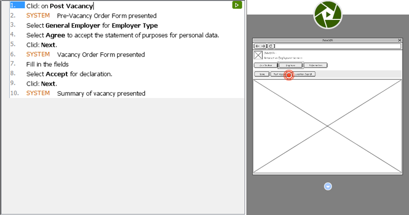 Wireframes in user story