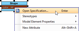 Open attribute specification