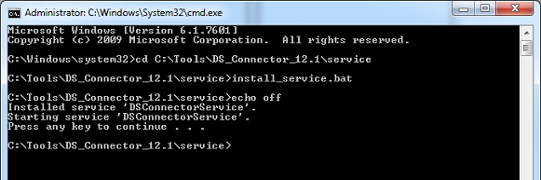 Installing DS Connector as system service