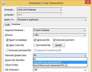 Export to database