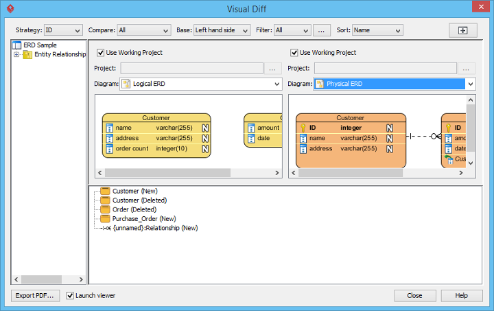 visual diff window