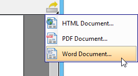 To export Word document