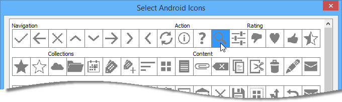 change to search icon