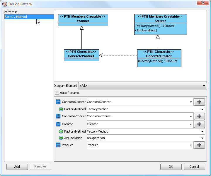 select factory method