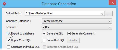 Select export to database