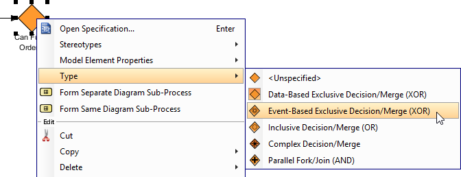 Set gateway type