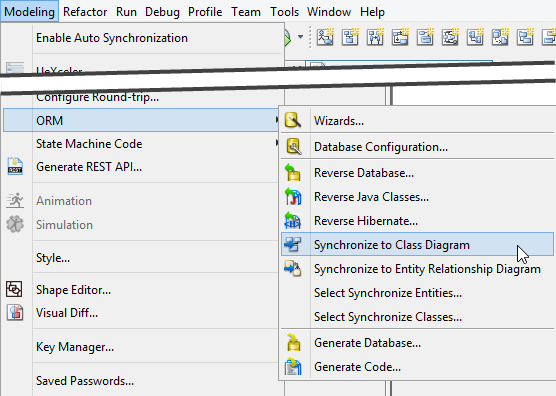 Synchronize ERD to class diagram