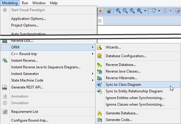 Synchronize ERD to class diagram