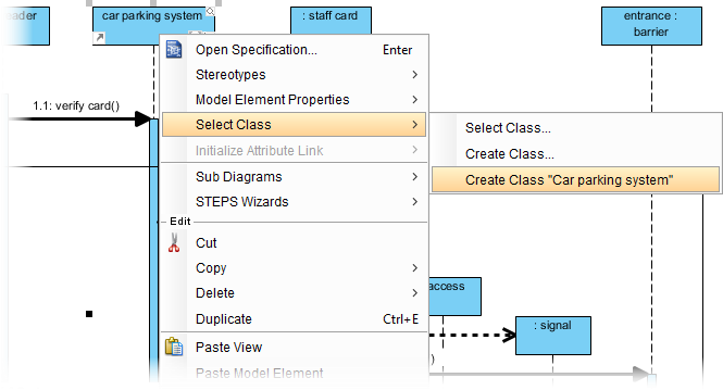 Create class from lifeline