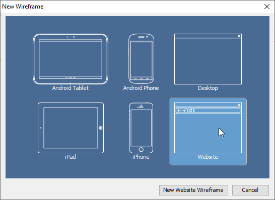 Select website wireframe