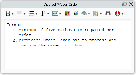 describe distilled water order contract