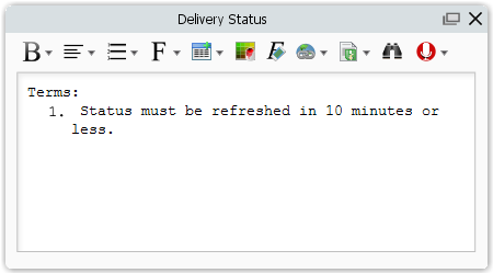 describe delivery status