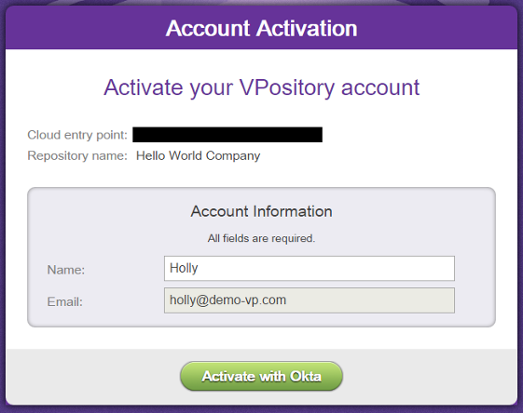 Activating VP Online account