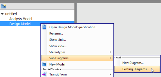 Add existing diagram to Model