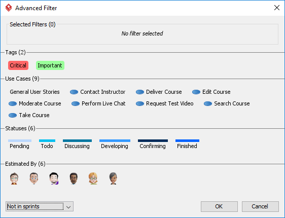 Advanced Filter window