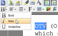 Click Italic button