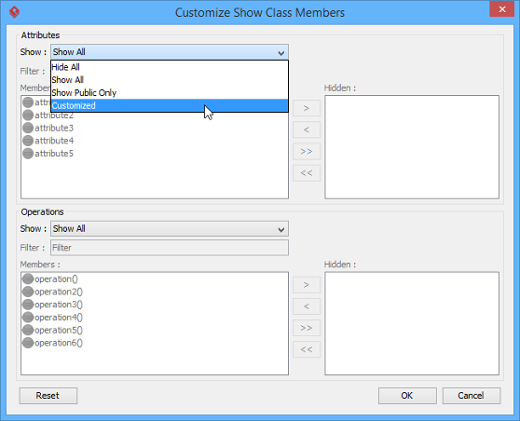 Select Customized in window