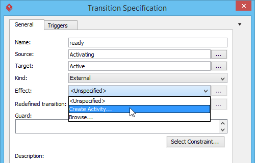 Create Activity from transition