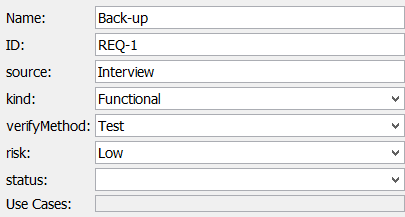 Edit requirement properties