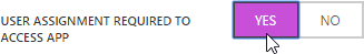 Enable the requirement of user assignment to acces app