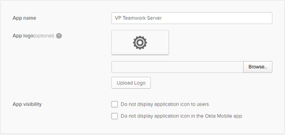 Entering application name