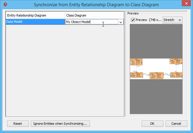 Naming target class diagram