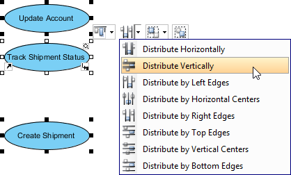 Distribute shapes on grouping resource icons