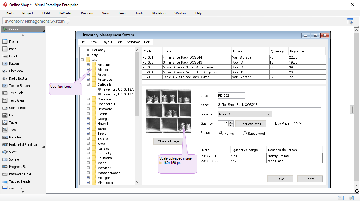 High-Fidelity Desktop Application Mockup Tool