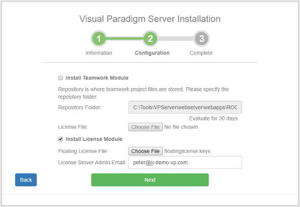 To install license module