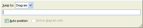 Jump to dialog will search all diagrams within the project