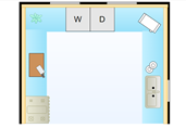 Kitchen layout floor plan template