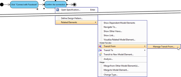 To manage "Transit from"